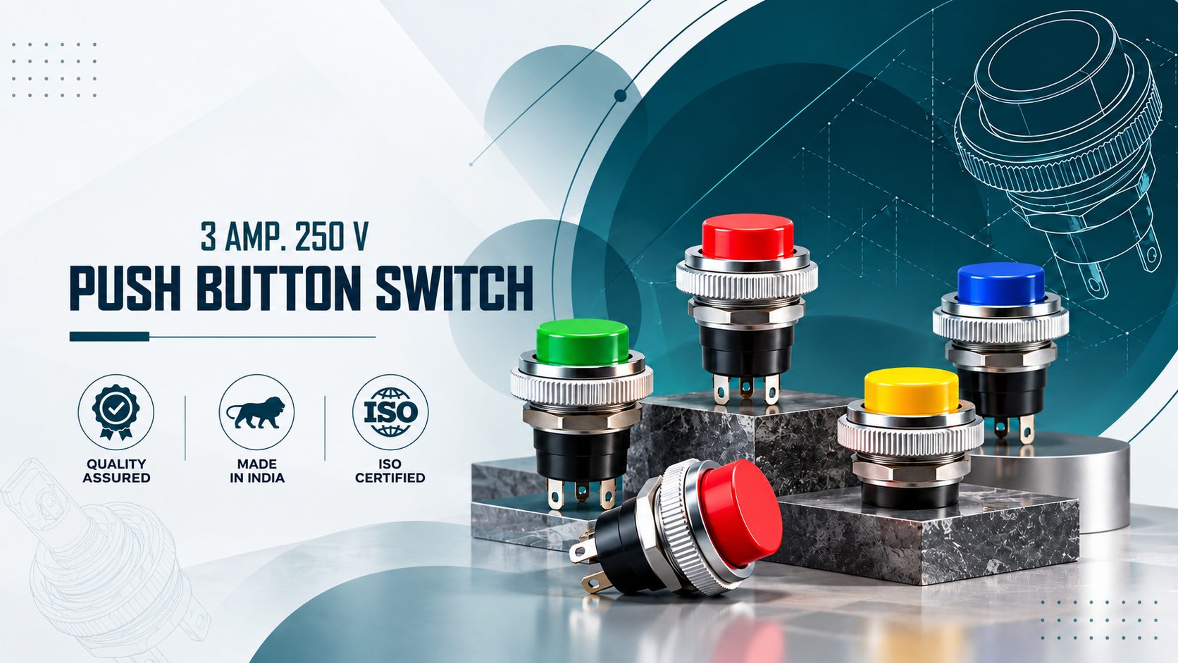 3 Amp Push Button Switches